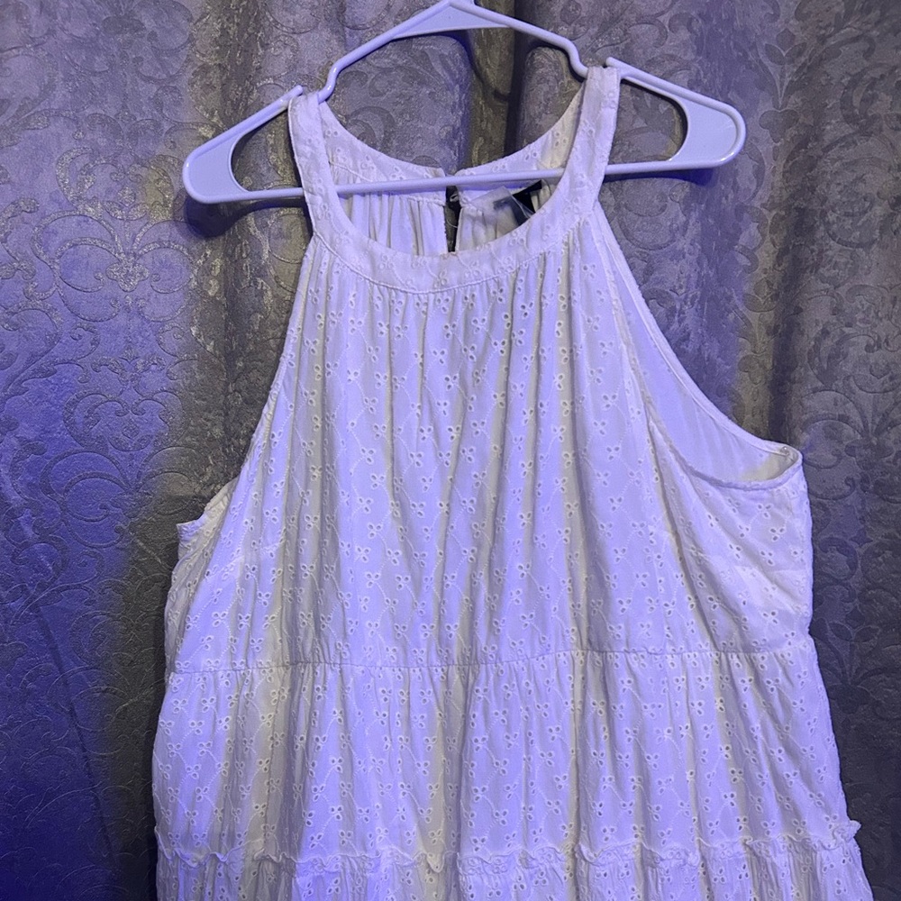 Torrid White Eyelet Sleeveless Top